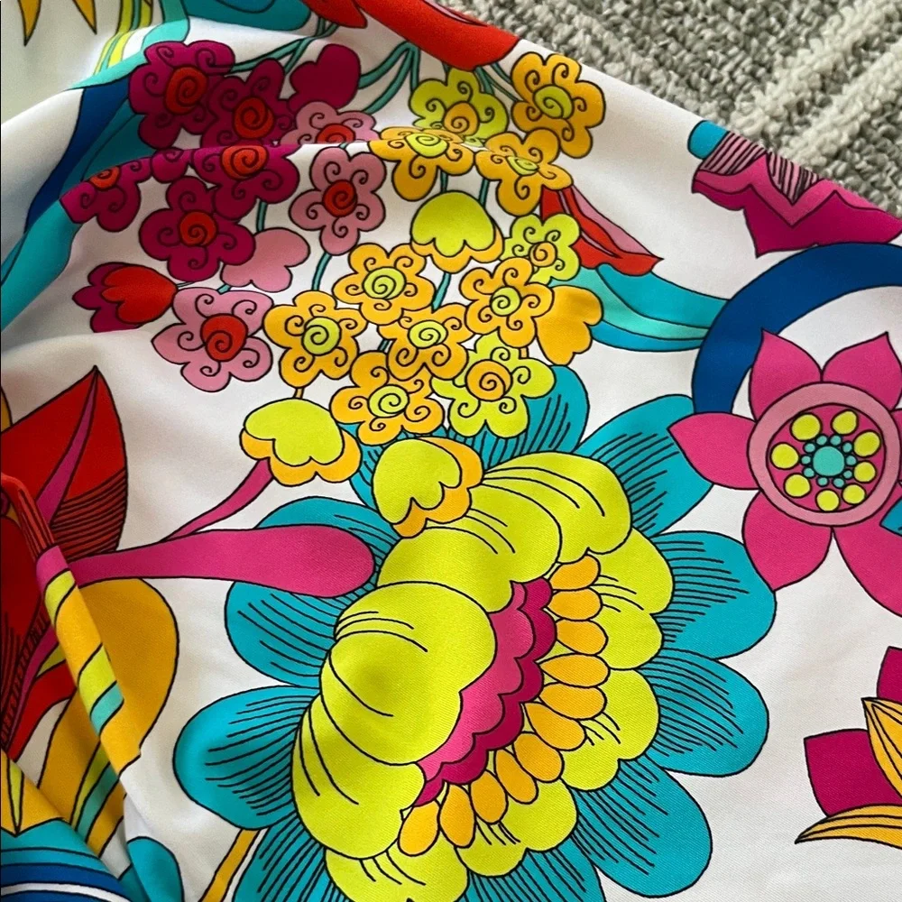 Trina Turk Colorful Floral Wide Leg Pants - Picture 3 of 5